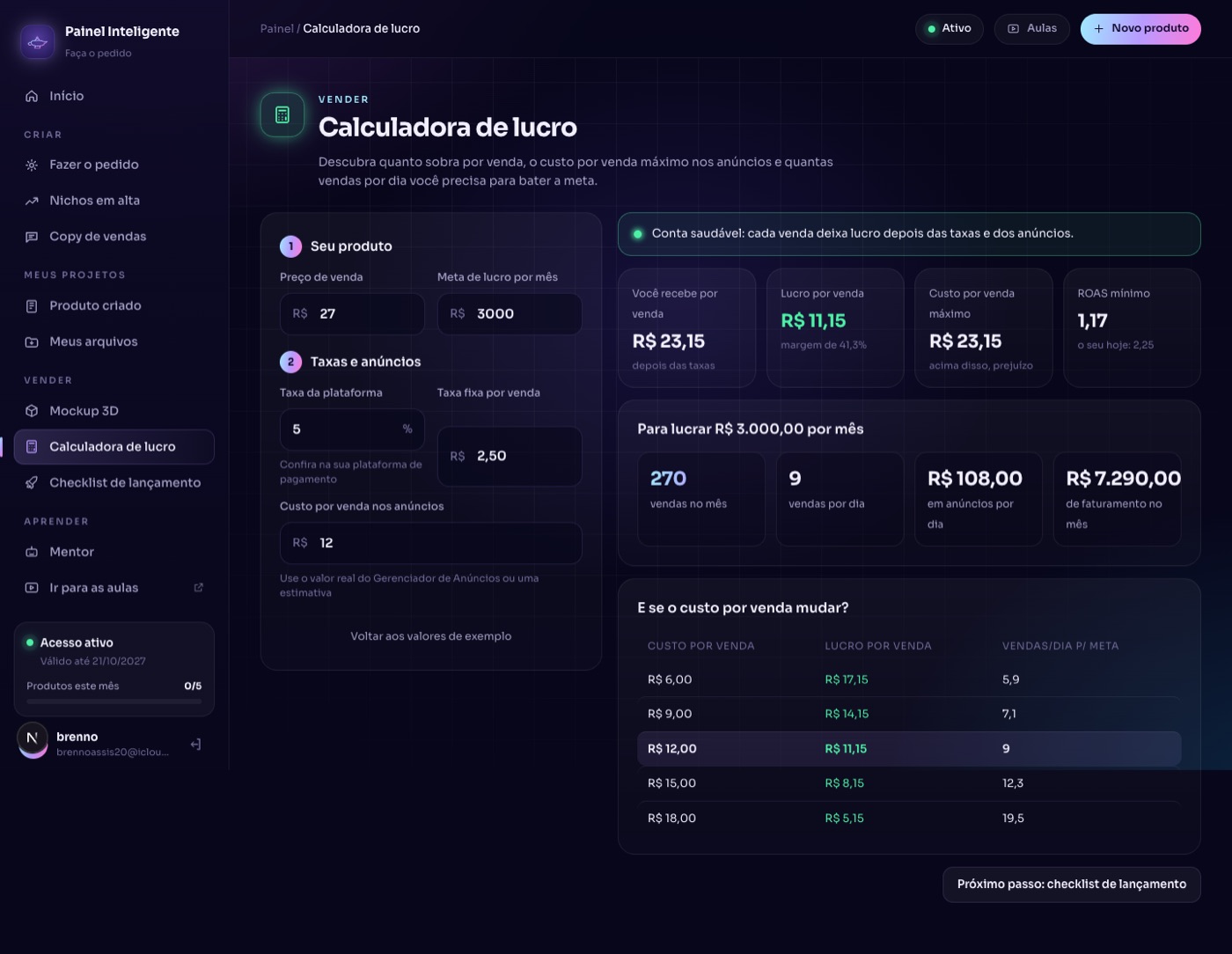 Calculadora de lucro