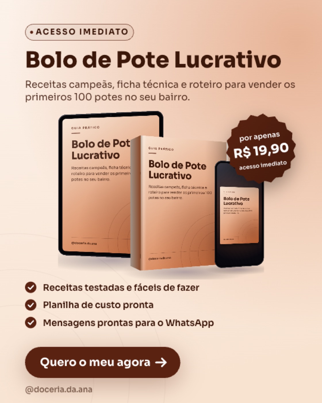 Exemplo de criativo com oferta gerado pelo painel